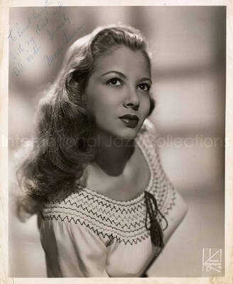 10 x 8 inch photograph. Monica Lewis. This photograph is dedicated to Lionel Hampton