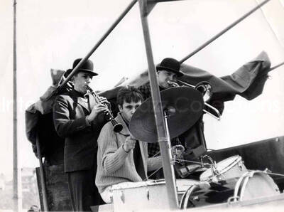 7 x 9 1/2 inch photograph. Unidentified musicians in Vienna, Austria