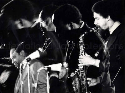 7 x 9 1/2 inch photograph. Lionel Hampton with band [in France]