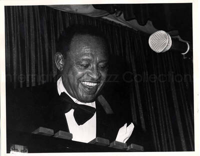 8 x 10 inch photograph. Lionel Hampton on vibraphone