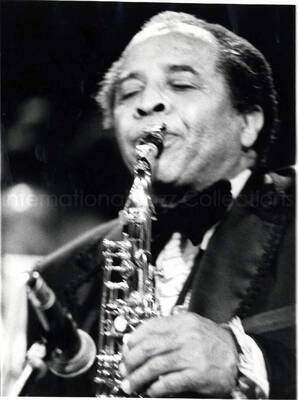 10 x 8 inch photograph. Unidentified saxophonist