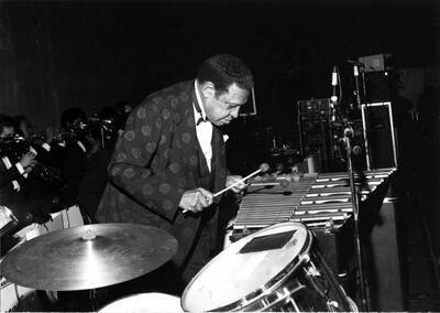 5 x 7 inch photograph. Lionel Hampton on vibraphone