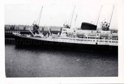 3 x 4 1/2 inch photograph. View of a port