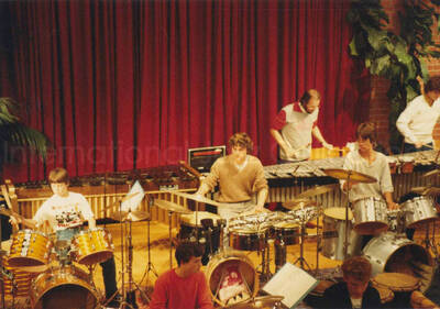 3 1/2 x 5 inch photograph. Jean Claude Forestier with the Hamp-tones