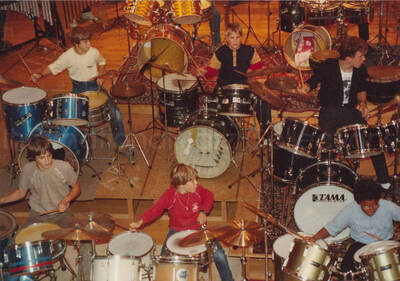 3 1/2 x 5 inch photograph. Jean Claude Forestier with the Hamp-tones