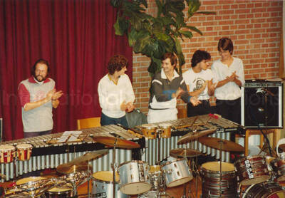 3 1/2 x 5 inch photograph. Jean Claude Forestier with the Hamp-tones