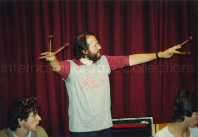 3 1/2 x 5 inch photograph. Jean Claude Forestier with the Hamp-tones