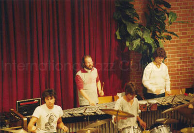 3 1/2 x 5 inch photograph. Jean Claude Forestier with the Hamp-tones