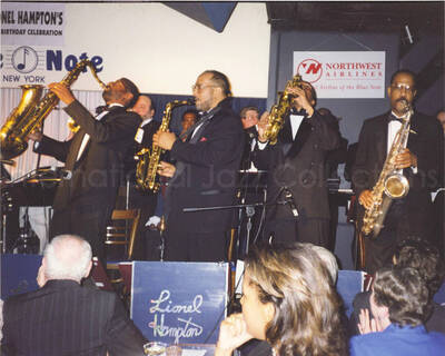 8 x 10 inch photograph. Band. Lionel Hampton's 90th birthday at the Blue Note in New York