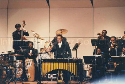 4 x 6 inch photograph. Lionel Hampton on vibraphone