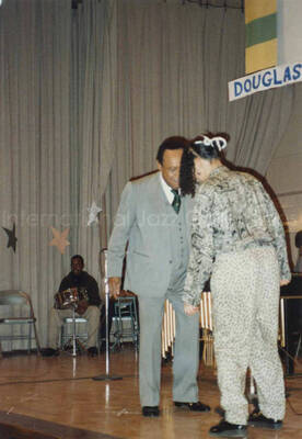5 x 3 1/2 inch photograph. Lionel Hampton at the Frederick Douglass Creative Arts Center, in New York