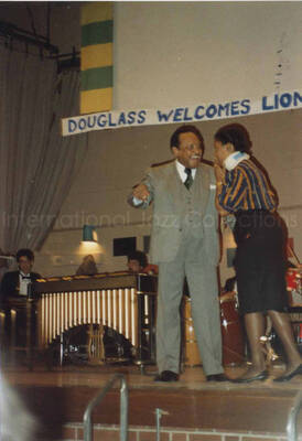 5 x 3 1/2 inch photograph. Lionel Hampton at the Frederick Douglass Creative Arts Center, in New York