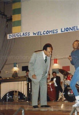 5 x 3 1/2 inch photograph. Lionel Hampton at the Frederick Douglass Creative Arts Center, in New York
