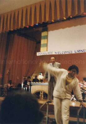 5 x 3 1/2 inch photograph. Lionel Hampton at the Frederick Douglass Creative Arts Center, in New York