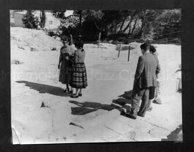 10 x 10 inch photograph. Lionel Hampton in Israel. This photograph is in a photo album titled: In the Holy City - Jerusalem. See also LH.III.2190