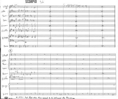 2 copies; 1 score (3 p.) + 14, Gambino, T. (transcribed), Lionel Hampton Big Band; 1 score (11 p.) + 8 parts