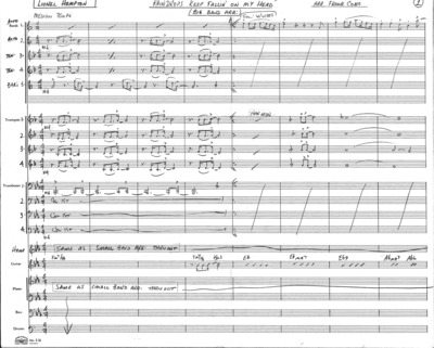 3 copies; 1 score (9 p.) + 18 parts, Big Band arrangement; 1 score (9  p.) + 8 parts, Small Band arrangement; 1 score ( 32 p.) 16 parts