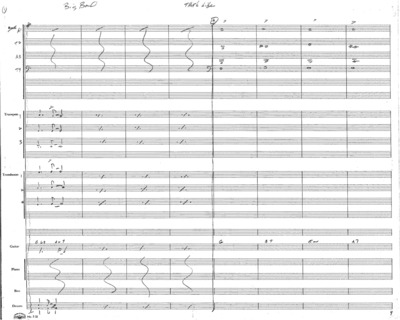 2 copies; 1 score (3 p.) + 8 parts, Pinocchio, Small Band arrangement; 1 score (6 p.) + 12 parts, Big Band arrangement