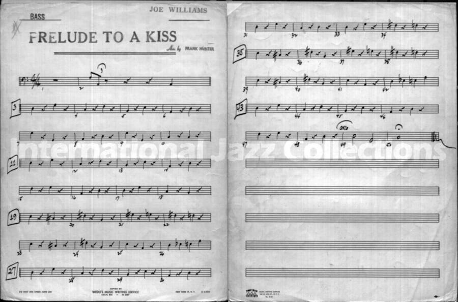 page of handwritten score for Prelude to a Kiss