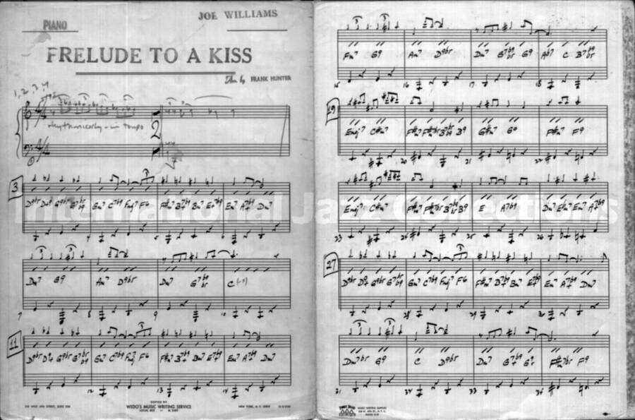 page of handwritten score for Prelude to a Kiss