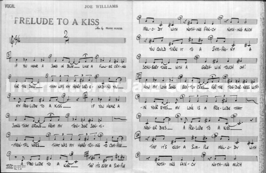 page of handwritten score for Prelude to a Kiss