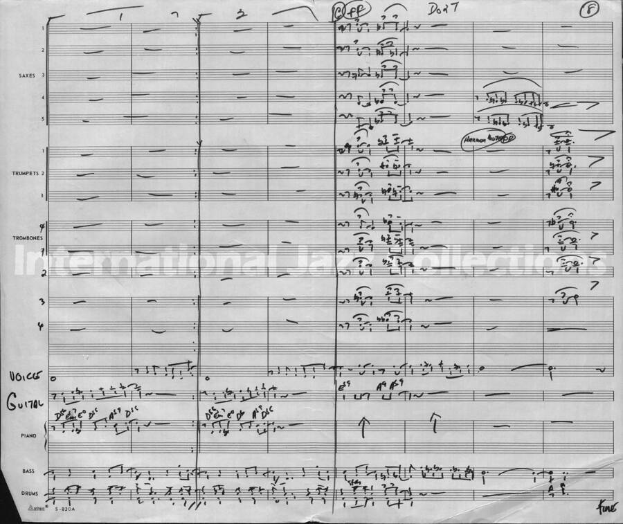 page of handwritten score for Don't Get Around Much Anymore