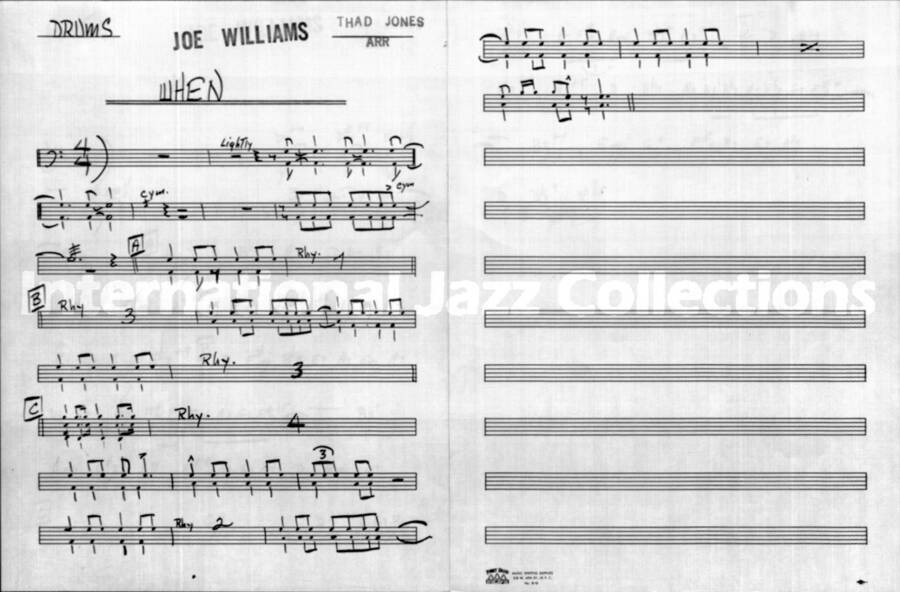 page of handwritten score for When?