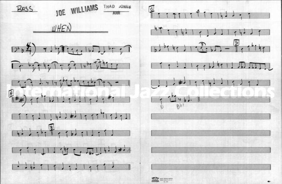 page of handwritten score for When?