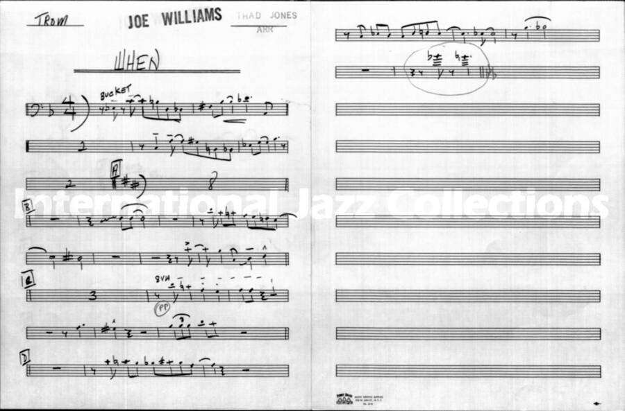 page of handwritten score for When?