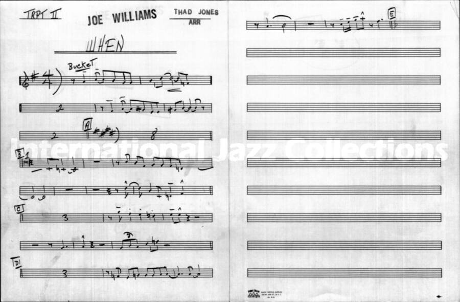 page of handwritten score for When?