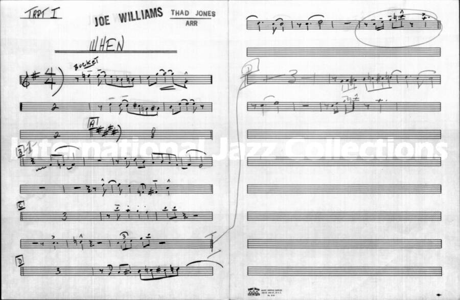 page of handwritten score for When?