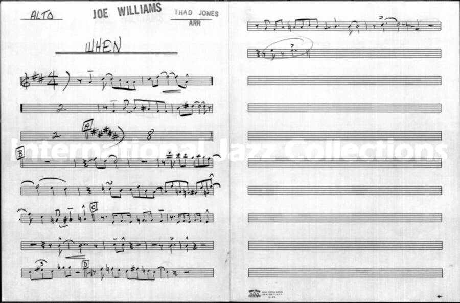 page of handwritten score for When?