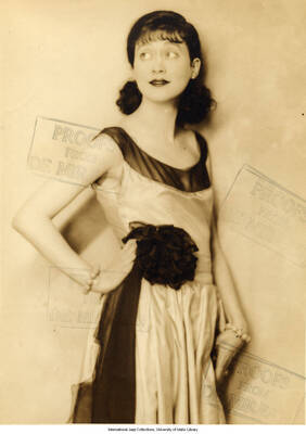 Black and white photograph of Lee Morse. Stamped with: Proofs from De Mirjian