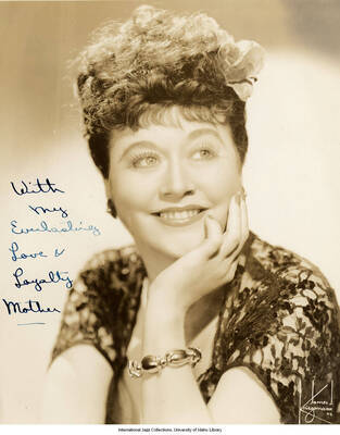 Black and white photograph of Lee Morse. Inscription reads "With my Everlasting Love & Loyalty  Mother."