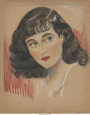 Color drawing of Lee Morse. Signed "James []"