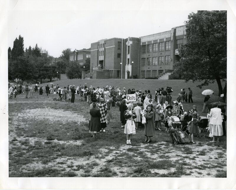 Doll parade at high school