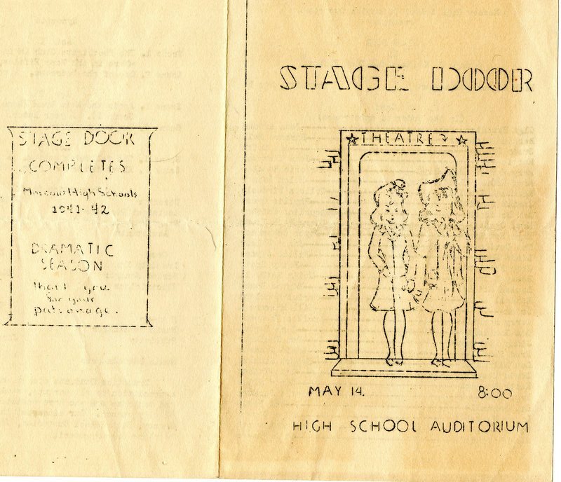 "Stage Door" MHS drama production program