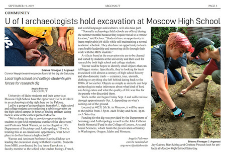 Article detailing the 2019 MHS archaeological field school