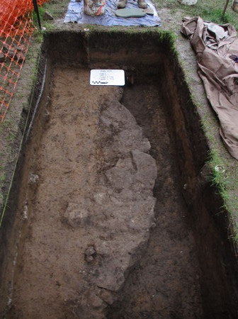 Field photo of 1892 school foundatioms