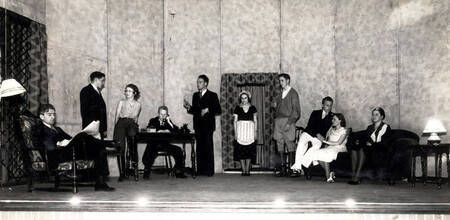 Stage, MHS students performing play "Adam and Eva"