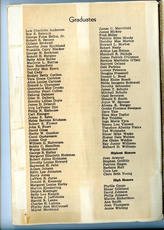 1942 (50th anniversary) MHS commencement program