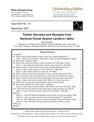 Policy Analysis Group Issue Brief - University of Idaho College of Natural Resources