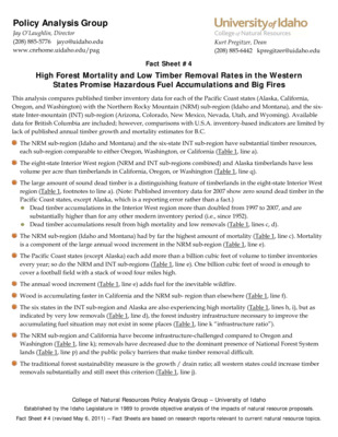 Policy Analysis Group Fact Sheet - University of Idaho College of Natural Resources