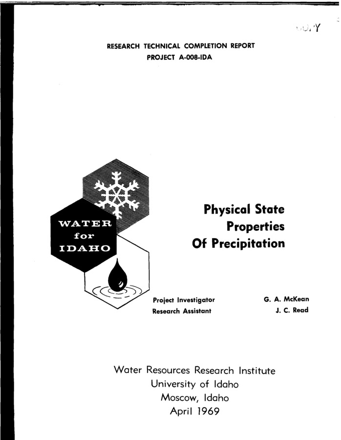 The object of this research was to study the properties of snow or rain in the falling state that would permit positive identification of the state of the precipitation. The ultimate application was to provide a record of when it was raining or snowing and to provide a means of relating the record to conventional recording precipitation gage records. Various properties of precipitation were evaluated both by literature search and by laboratory investigation. Properties investigated included conductivity, storage of static charge, impact momentum, acoustic energies , and both optical reflectivity and opacity. Optical reflectance proved to have the most promise and a scheme for making such a measurement was proposed. Subsequent to this a prototype device was developed.