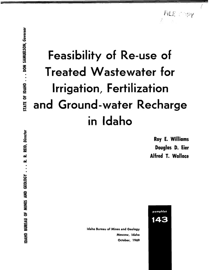 The increasing rate of production of industrial and domestic wastewaters has prompted scientists and engineers to investigate methods of renovation which offer alternatives to disposal in surface water bodies. Reuse of effluent for irrigation, fertilization and ground water recharge is among the techniques which have received much attention during the past several years. A large number of studies have demonstrated that vegetation and the proper geologic column are capable of greatly reducing the nutrient content of wastewater. Concomitantly the irrigated crop receives the normal benefit of the wastewater, a s well a s the benefit of the fertilizer contained therein. The fertilizer value (nitrogen, phosphorous and potassium) of domestic effluent has been estimated at about $18 per acre-foot; however, this figure can vary significantly. It has been demonstrated also that under appropriate hydrogeologic conditions wastewater renovated by a porous medium can be expected to meet U. S. Public Health Service drinking water standards. Appropriate hydrogeologic conditions include the presence of an unconsolidated porous medium (such as sand) through which the wastewater can move an appreciable distance (which will vary with geologic conditions) before entering a water supply; the absence of surficial, jointed rocks through which the wastewater might move without appreciable adsorption of dissolved solids by the porous medium; and a water table depth of at least five feet. Hydrogeologic conditions less than optimal will result in less than optimal renovation of the wastewater, in which case care must be taken during application if water supply sources are located near the disposal area. Only rarely will a given hydrogeologic environment not renovate wastewater to the equivalent of secondary (biological) treatment. In many cases renovation of wastewater by vegetation and the geologic column can be substituted for tertiary treatment.