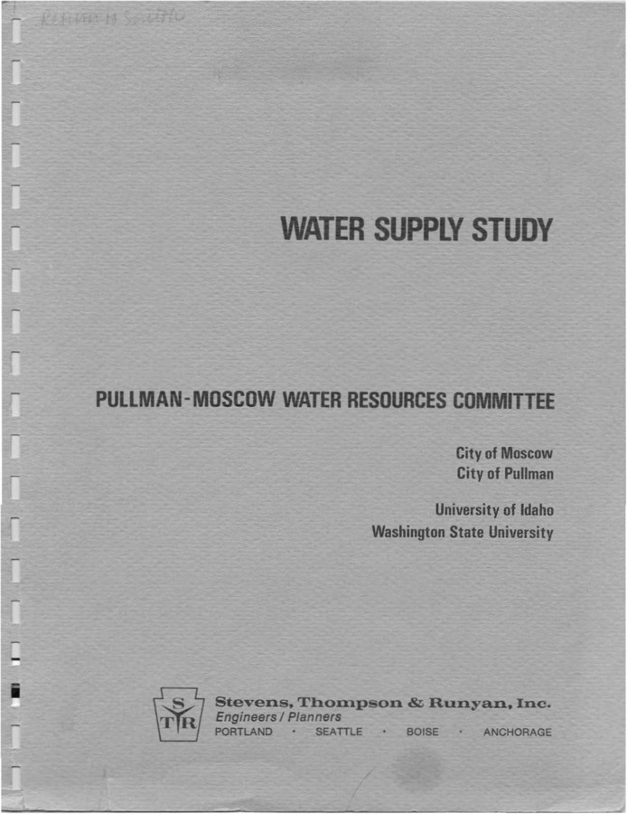 The primary objective of this study is the selection of one or more alternatives which would provide the urban area with an economical and reliable source of domestic water. Direction of future study and information on the existing wells and aquifer is an indirect objective of this study. Since the potential use of a surface supply of water could permit the existing wells to be relieved of major production responsibilities, observation and study of the recovery characteristics of the wells and the aquifer could still provide valuable information about the capacity of that aquifer. Additionally, the study will serve as a comprehensive and independent analysis of the water shortage problem and the potential solutions.
