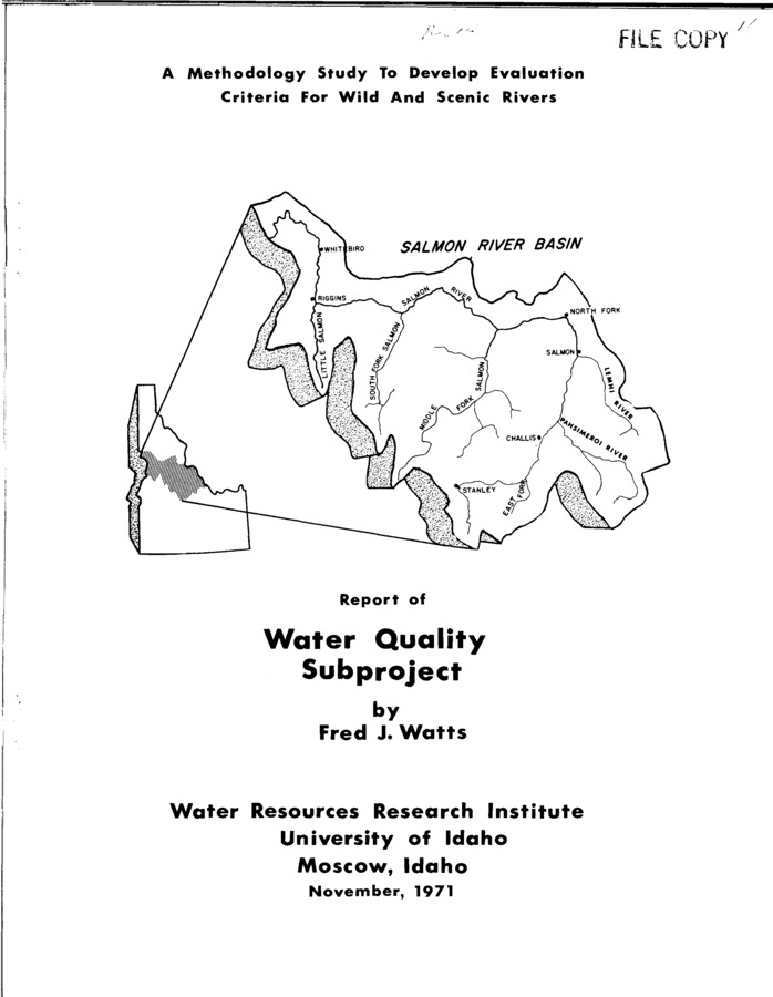 The purpose of this subproject study is to examine the role of water quality in the selection and management of a system river. Part I of this study presents a brief review of significant water quality parameters and their importance to a system river and suggests water quality criteria suitable for a system river. The factors which control the quality of water in a system river and the constraints necessary to maintain water quality are discussed.