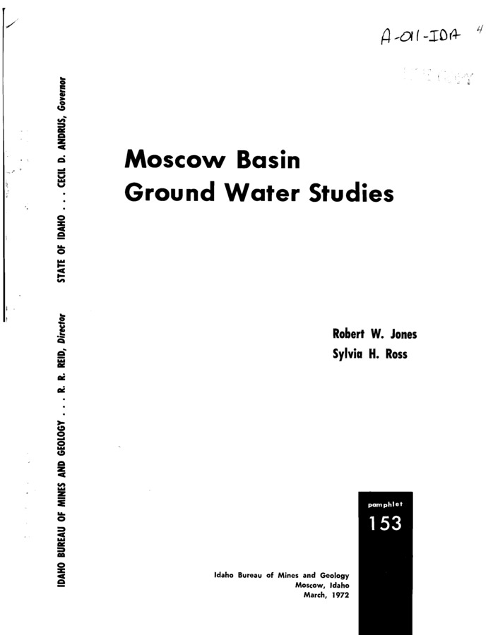 Moscow basin is in Latah County, Idaho, or the eastern edge of the Columbia Plateau physiographic province. The area of the basin is about 58 square miles. The principal water users, City of Moscow and University of Idaho, depend exclusively on ground water obtained from wells that reach three zones of artesian aquifers in the basalt flows and sedimentary interbeds of the Columbia River Group of Miocene age. The three artesian zones are designated the upper, middle, and Bower artesian zones, The Columbia River Group is overlain by surficial sediments in which water generally occurs under water-table conditions, The Columbia River Group is underlain by a basement of crystalline rocks of pre-Tertiary age that also crops out beyond the limits of the basalt and forms the mountains that rim the basin on thee sides. Where exposed at the surface, the crystalline basement contains water under water-table conditions. Neither the surficial sediments nor the crystalline basement will yield large amounts of water; the rocks of the Columbia River Group are the only source of water for public supplies. All ground water originates as precipitation that falls within the borders of Moscow basin; natural discharge of ground water is by underflow to the west. Prior to 1960, the entire public supply was obtained from wells reaching the upper artesian zone. The quality of water was unsatisfactory because of excessive amounts of iron and moderate hardness. Between 1960 and 1965, wells were drilled into the middle and lower artesian zones, and by 1965, nearly all water pumped for public supplies was obtained from the middle and lower artesian zones. The waters from the middle and lower artesian zones contain only moderate amounts of iron and are relatively soft. In 1896, water levels In wells in the upper artesian zone were at or slightly above land surface but declined continuously thereafter and, by 1968, static levels were nearly 120 feet below the surface in the vicinity of the City of Moscow wells. This decline led to suggestions that ground water recharge in Moscow basin was insufficient to balance pumpage. Following the phasing out of heavy pumpage of the upper artesian zone in 1960-1965, water levels rose and recovered to within 65 feet of the surface in 1969. In our studies, two lines of investigation indicate that pumpage was not in excess of recharge during the period 1896-1960. We analyzed the pumpage and water level records of the public supply wells, using a mathematical model aquifer that utilizes the theory of image wells and assumes that there is no recharge to the basin. The results indicate that the decline of water levels in the upper artesian zone was actually much less than it would have been if pumpage was greatly in excess of recharge. We also studied the long-term records of water level fluctuations in observation wells in the basin. The water table in the surficial aquifers remained stable during the time that the water levels in the upper artesian zone declined. We attributed the decline in the water levels in the upper artesian zone to barrier boundary effects rather than to lack of recharge. The results of our studies support the views of previous workers who estimate ground water recharge to the basin by use of the equation of hydrologic equilibrium. All such estimates indicate that recharge is in excess of pumpage sufficient to meet the demands of the basin through the year 2000, We also used our no-recharge mathematical model aquifers to estimate the total water in ground water storage in Moscow basin and to predict the decline in water levels that would occur by the year 2000. Although these figures are based on an assumption that we have rejected--no recharge to the basin--they do represent the smallest amount of water and the largest amount of drawdown to be expected. The study indicates that the middle and lower artesian zones would meet the anticipated 1965-2000 demand of 50.1 billion gallons and still have as much as 299.4 billion gallons remaining in storage in the year 2000. Water levels would b e from 50 t o 80 feet lower in 2908 than they were in 1965. This study indicates that ground water can supply the anticipated needs of Moscow basin well into the 21st century regardless of whether the water is derived from ground water storage or from recharge. If need for water should exceed natural recharge at some time in the future, artificial recharge utilizing water from sources in and near Moscow basin could furnish more than 1 billion gallons of additional water annually. During a normal year, spring runoff from intermittent streams in the Palouse Range can provide about 300 million gallons over a 90 day period during February through May. The Moscow Waste Water Treatment Plant now discharges about 300 million gallons annually; the discharge should increase to about 1 billion gallons by the year 2000. The effluent could be further treated, then recycled by artificial recharge. Mathematical model studies show that the existing wells in the upper artesian zone can accept artificial recharge at rates of 1000 to 2000 gpm for as many as 100 consecutive days without the cone of impression reaching the surface. Cost of artificial recharge probably is less than the cost of long-distance importation of water. The waters of the surficial aquifers are relatively soft, averaging 87 ppm hardness as CaC03, and are relatively low in dissolved solids, averaging 127 ppm. As the waters move into the upper artesian zone, average hardness increases to 135 ppm and average dissolved solids increases to 190 ppm., probably as the result of solution of magnesium from magnesium-rich minerals in the basalts . As the waters move through the middle artesian zone and into the lower artesian zone, average hardness decreases to 84 ppm, but average dissolved solids increases to 286 ppm,; the decrease in hardness probably is the result of base exchange of sodium for calcium. Calcium and bicarbonate are the dominant ions in most of the ground waters of Moscow basin, but calcium and sulfate or sodium plus calcium and bicarbonate are the dominate ions in a few of the waters. Excessive amounts of iron are moderately common in waters from the surficial aquifers and very common in waters from the upper artesian zone. The iron originates in high-iron clay deposits in the surficial aquifers on the outer margin of the recharge area of the artesian aquifers. The high-iron waters move laterally from the clay deposits into the upper artesian zone. Waters from the middle and lower artesian zones contained only moderate amounts of iron when the aquifers were first placed into use. Continued pumpage could induce the high-iron waters to move into the middle and lower artesian zones. Silica also is somewhat high for ground waters and the origin of the silica probably is related to the origin of the iron. Some of the waters in the surficial aquifers contain relatively high amounts of nitrates and chlorides that indicate possible contamination from septic tanks, fertilizers, and barn-yard wastes .