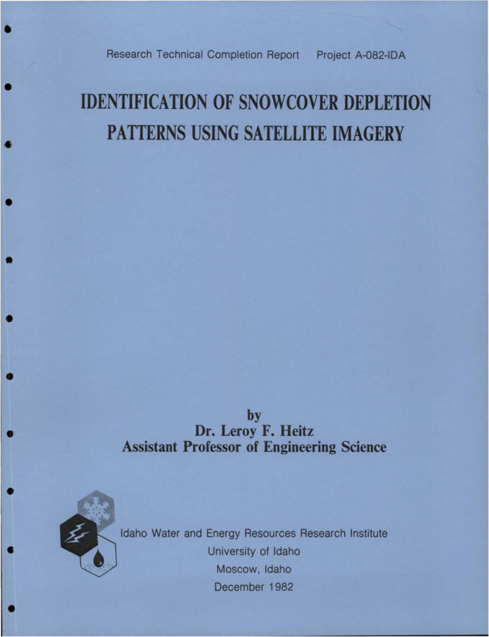 The purpose of this research was to investigate whether there is a possibility of using satellite imagery to finely calibrate large scale basin runoff models. It is anticipated that by better understanding the snowcover depletion patterns in a basin the runoff models might be adjusted to better forecast both quantity and timing of runoff especially in the late stages of the snowmelt season. This forecasting of runoff is essential to the optimal operation of large multi-purpose, multi-reservoir water control systems. While no actual field or laboratory research was carried out, as a result of this project, a detailed literature review was made and contacts were made with many agency officials. The literature review, agency contacts and various parts of this report will serve as springboards in efforts to secure future funding in this research area. [...]