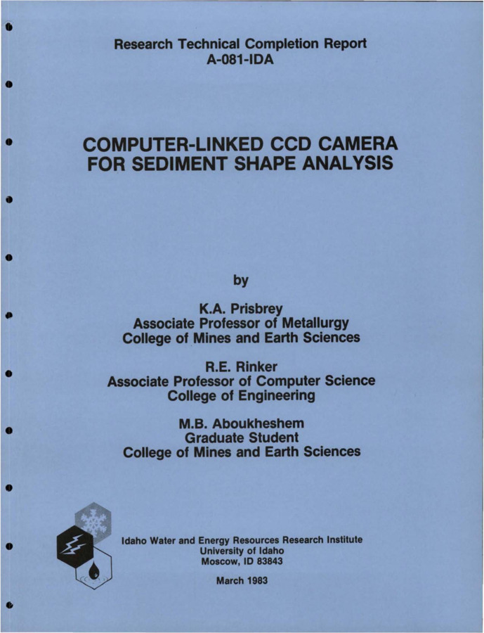 A major problem with using chemical and mineralogical composition analysis to trace stream sediment origins is the cost. A solution to this problem is to use Fourier shape descriptors of individual sediment particles, which gives an inexpensive means of distinguishing sediments even with similar chemical and mineralogical characteristics. A CCD camera was linked to a PDP 11 computer to provide a rapid method of data gathering for such analysis.